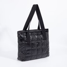 Сумка-шопер на молнии, цвет чёрный - фото 25463642