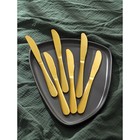 Ножи столовые из нержавеющей стали Доляна «Голд», длина 22 см, 6 шт, цвет золотой - фото 9906565