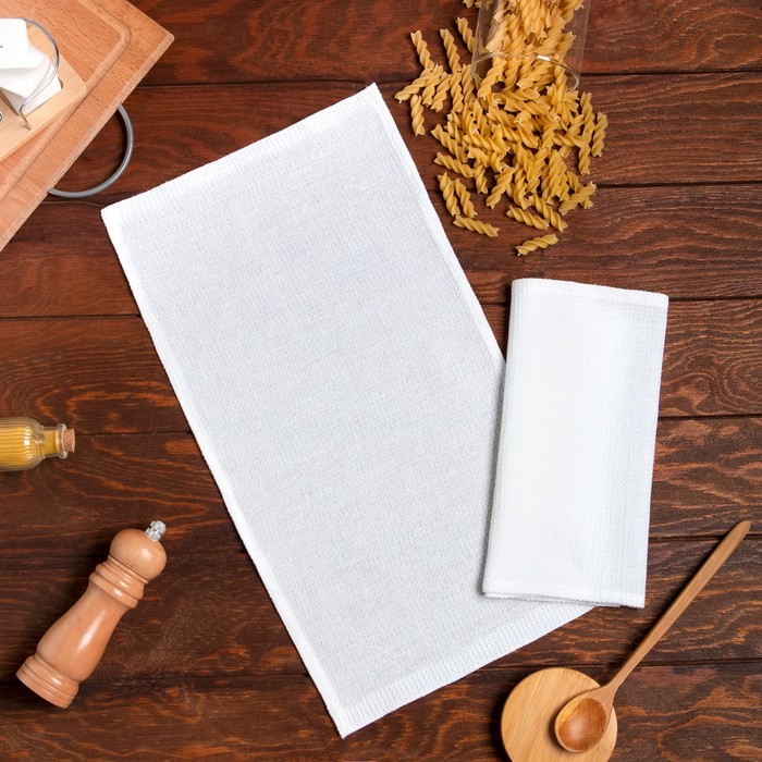 Набор полотенец Collorista «White» 27х42 +/- 5 см - 2 шт, 100% хлопок, вафля 150 г/м2 - Фото 1