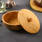 Салатник деревянный с крышкой 15x7.5 см, бамбук - фото 24289251