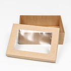 Коробка складная, крышка-дно,с окном, крафт, 24 х 17 х 8 см - Фото 3