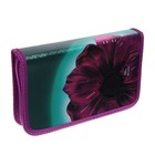 Пенал 1 секция 115 х 205 х 30 мм, Calligrata "Цветок" (объемный 3D-рисунок с эффектом металлика) 81П26 - фото 24604288