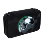 Пенал 2 секции, 125 х 205 х 40 мм, 81П26/2 Calligrata "Мяч" (объемный 3D-рисунок с эффектом металлика) - фото 22482602