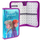 Пенал каркасный с эффектом металлик, 1 секция, 11.5×20.5×3 см, ламинированный картон, «Холодное сердце» - Фото 2