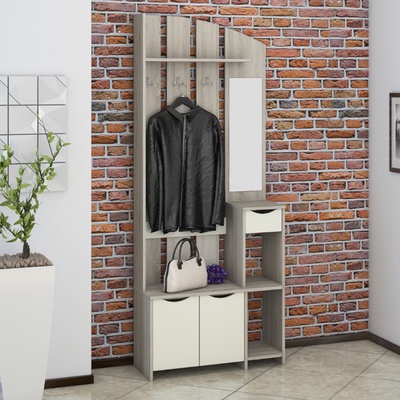 Прихожая «Камея», 802×352×1984 мм, цвет дуб сонома/ваниль