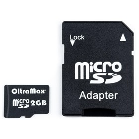 Карта памяти OltraMax MicroSD, 2 Гб, класс 2, с адаптером SD