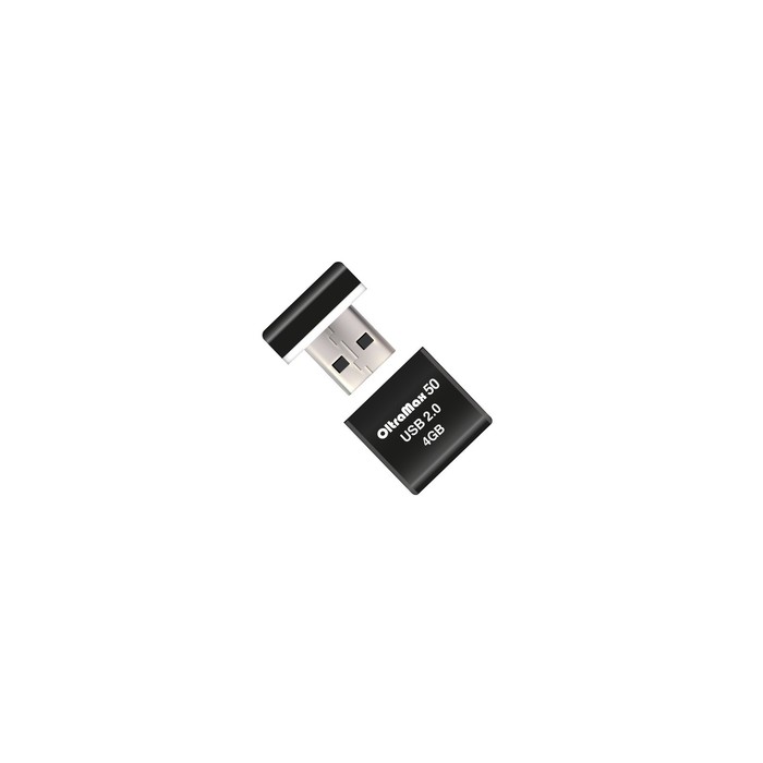 Флешка OltraMax 50, 4 Гб, USB2.0, чт до 15 Мб/с, зап до 8 Мб/с, чёрная - Фото 1