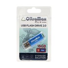 Флешка OltraMax 30, 16 Гб, USB2.0, чт до 15 Мб/с, зап до 8 Мб/с, синяя - фото 9270474