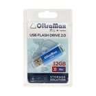 Флешка OltraMax 30, 32 Гб, USB2.0, чт до 15 Мб/с, зап до 8 Мб/с, синяя - Фото 3