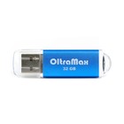 Флешка OltraMax 30, 32 Гб, USB2.0, чт до 15 Мб/с, зап до 8 Мб/с, синяя - фото 2814475