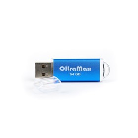 Флешка OltraMax 30, 64 Гб, USB2.0, чт до 15 Мб/с, зап до 8 Мб/с, синяя
