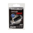 Флешка OltraMax 260, 256 Гб, USB3.0, чт до 70 Мб/с, зап до 20 Мб/с, чёрная - Фото 1