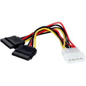 Кабель-переходник питания ExeGate EX-CC-SATA-PSY, Molex(4pin)(m)-2хSATA(15pin)(f), 0.15 м 9436319