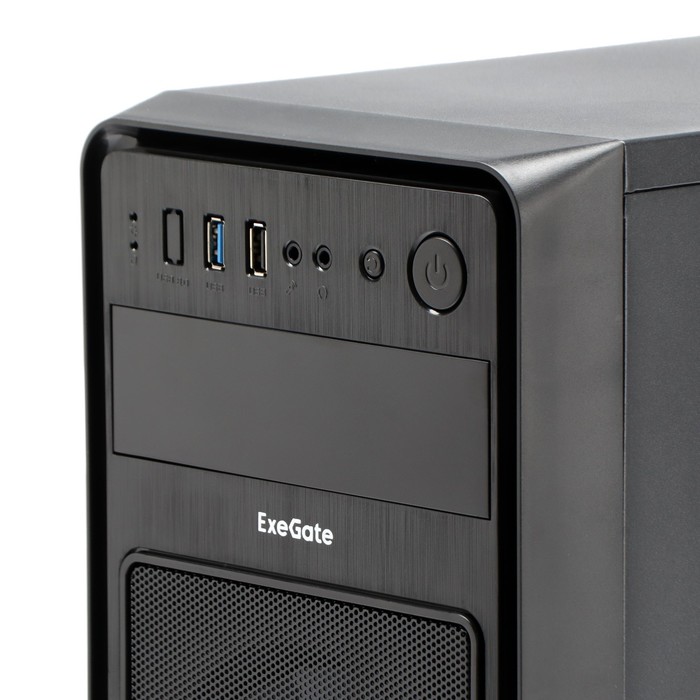 Корпус ExeGate Miditower EVO-5017, без БП, ATX, 1хUSB 2.0, 1хUSB 3.0, подсветка, чёрный - фото 51307449