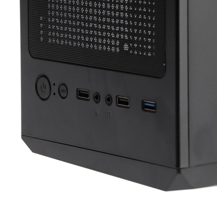 Корпус ExeGate Miditower EVO-8225, без БП, ATX, 2хUSB 2.0, 1хUSB 3.0, подсветка, чёрный - фото 51307467