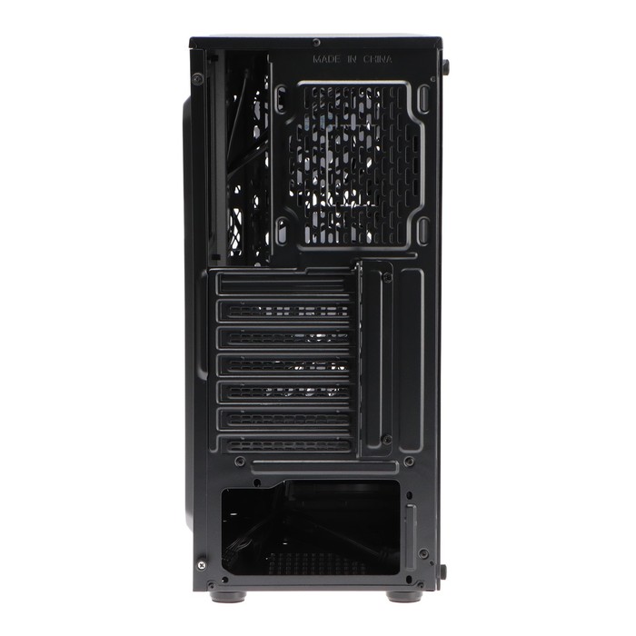 Корпус ExeGate Miditower EVO-8243, без БП, ATX, 2хUSB 2.0, 1хUSB 3.0, подсветка, чёрный - фото 51316063