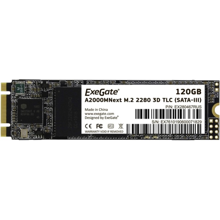 Накопитель SSD ExeGate Next A2000TS120, SATA III, 120 Гб, TLC, М2