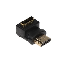 Переходник видео ExeGate EX-HDMI90-FML, HDMI(f)-HDMI(m), чёрный