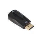 Переходник ExeGate EX-HDMIM-VGAF-C, HDMI-VGA +AUX, чёрный