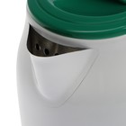 Чайник электрический МАТРЁНА MA-120, металл, 1.8 л, 1500 Вт, бело-зелёный с рисунком "Шишки" - Фото 4