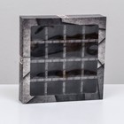 Коробка под 16 конфет "23 февраля", черные соты, 17,7 х 17,7 х 3,8 см - фото 10166113
