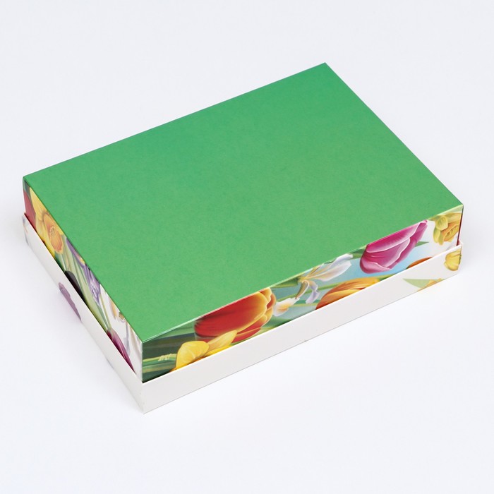 Подарочная коробка "8 марта, тюльпаны", 21 х 15 х 5,7 см - фото 1928058938