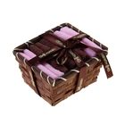 Набор полотенец в корзинке "Collorista" Chocolate-pink 30х30шт - 4 шт, хлопок - Фото 1