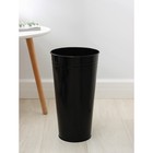 Вазон без ручек, 9 л, h=39 см, нержавеющая сталь, чёрный - Фото 1