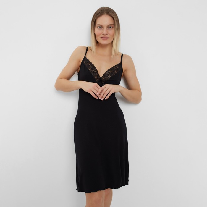 Ночная сорочка женская «Чувство», цвет чёрный, размер 44