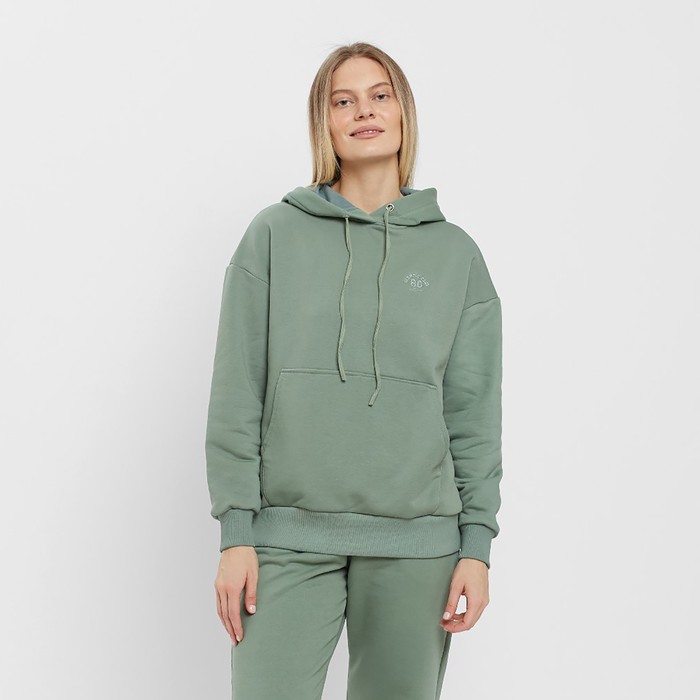 Костюм женский (толстовка/брюки), цвет зелёный, размер 44 59314