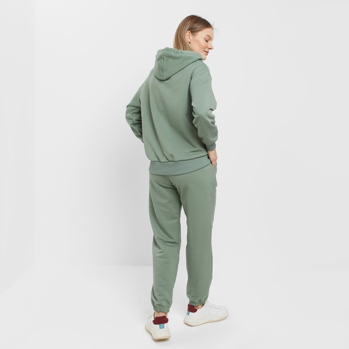 Костюм женский (толстовка/брюки), цвет зелёный, размер 44 59314