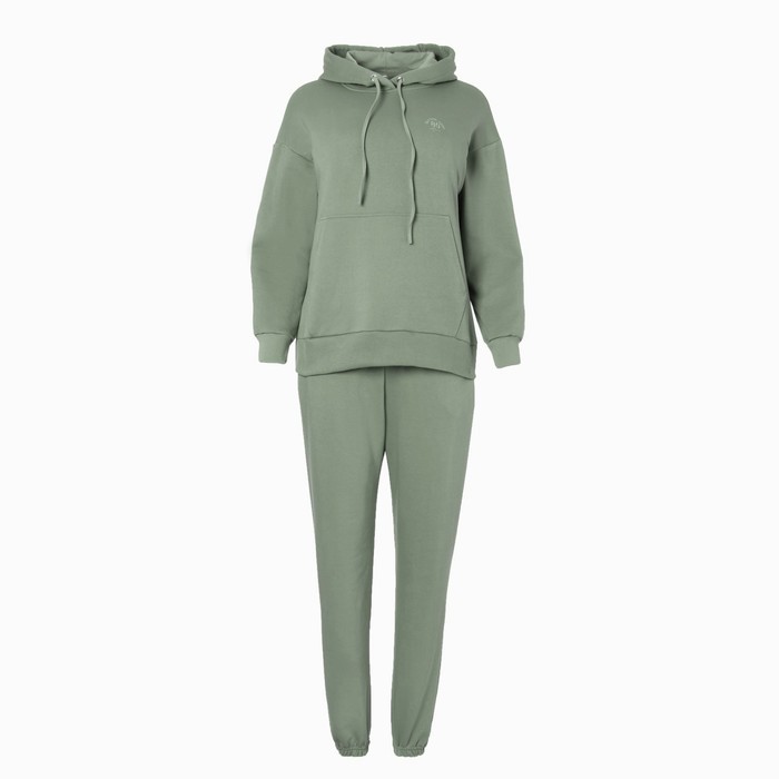 Костюм женский (толстовка/брюки), цвет зелёный, размер 46 59315