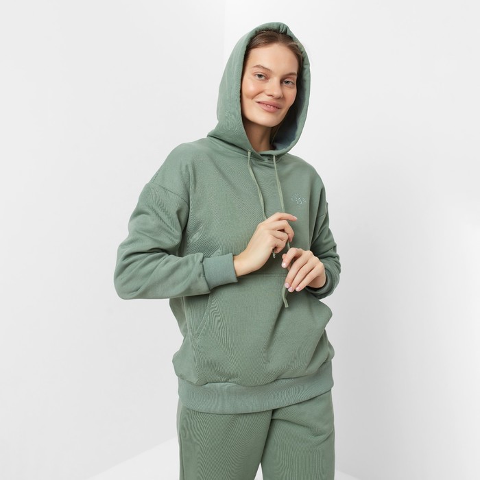 Костюм женский (толстовка/брюки), цвет зелёный, размер 48 59316