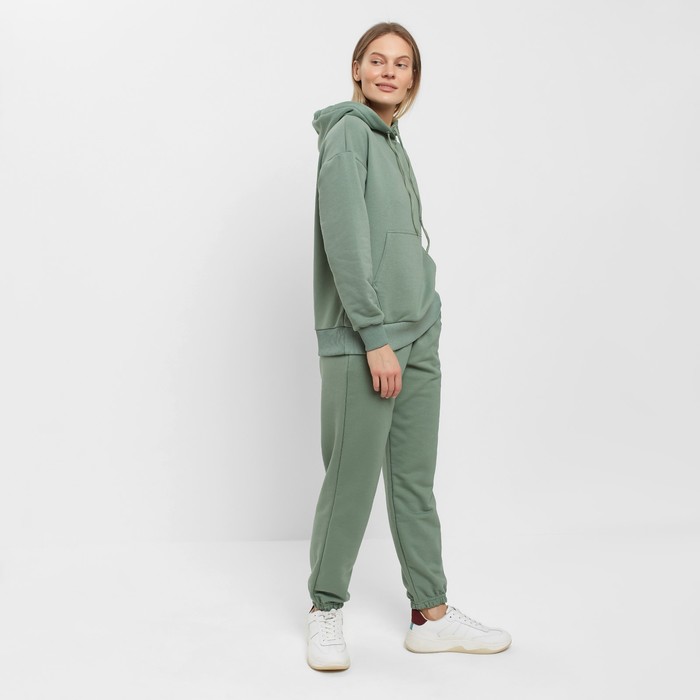 Костюм женский (толстовка/брюки), цвет зелёный, размер 50 59317