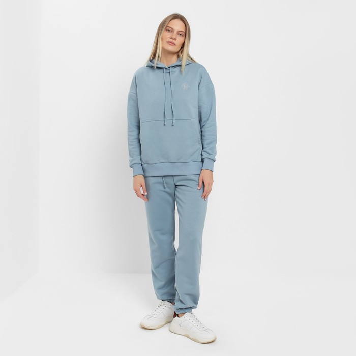 Костюм женский (толстовка/брюки), цвет серый, размер 46 59318