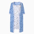 Комплект женский (сорочка/халат) для беременных, цвет голубой, размер 50 - Фото 2