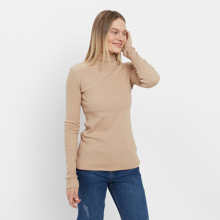 Водолазка женская, цвет бежевый, размер 44 59320