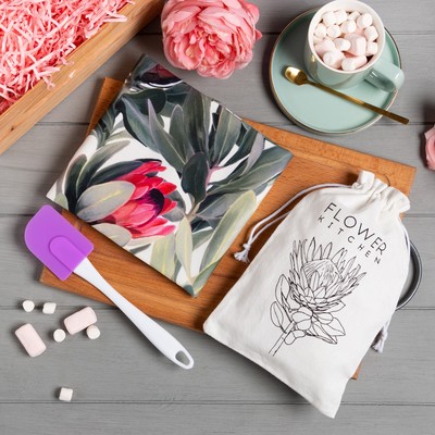 Набор подарочный «Этель» Flowers: полотенце 40×73 см, лопатка