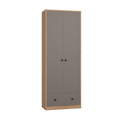 Шкаф для одежды «Денвер», 782 × 374 × 2088 мм, 2 двери, 1 ящик, дуб крафт золотой / графит