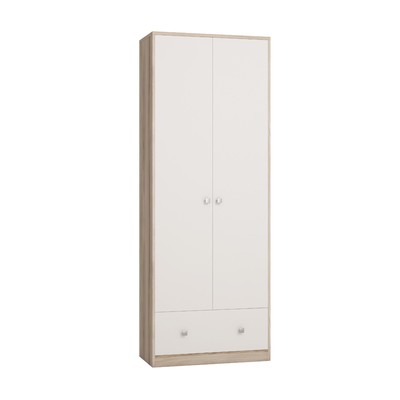 Шкаф для одежды «Денвер», 782 × 374 × 2088 мм, 2 двери, 1 ящик, ясень дезира / бриллиант