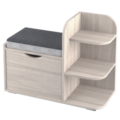 Тумба-банкетка «Мила», 802×350×636 мм, цвет ясень шимо светлый/серый