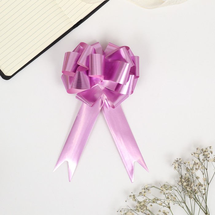 Подарочный бант - шар №3, розовый, для упаковки подарков - Фото 1