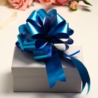 Подарочный бант - шар №4.5, голубой, для упаковки подарков - Фото 4