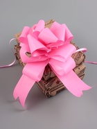 Подарочный бант - шар №4.5, розовый, для упаковки подарков - Фото 2