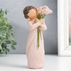 Сувенир полистоун "Девушка с розовыми каллами" 4х4,5х13 см - фото 3030184