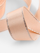 Лента атласная, с серебряным люрексом, 15 мм, 23±1 м, светло-бежевая №007 - Фото 4