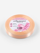 Лента атласная, с серебряным люрексом, 15 мм, 23±1 м, светло-бежевая №007 - Фото 5