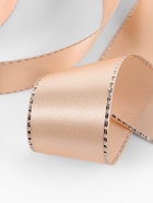 Лента атласная, с серебряным люрексом, 25 мм, 23±1 м, светло-бежевая №007 - Фото 4