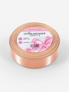 Лента атласная, с серебряным люрексом, 25 мм, 23±1 м, светло-бежевая №007 - Фото 5
