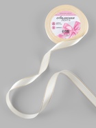 Лента атласная, с золотым люрексом, 15 мм, 23±1 м, светло-бежевая №008 - Фото 2